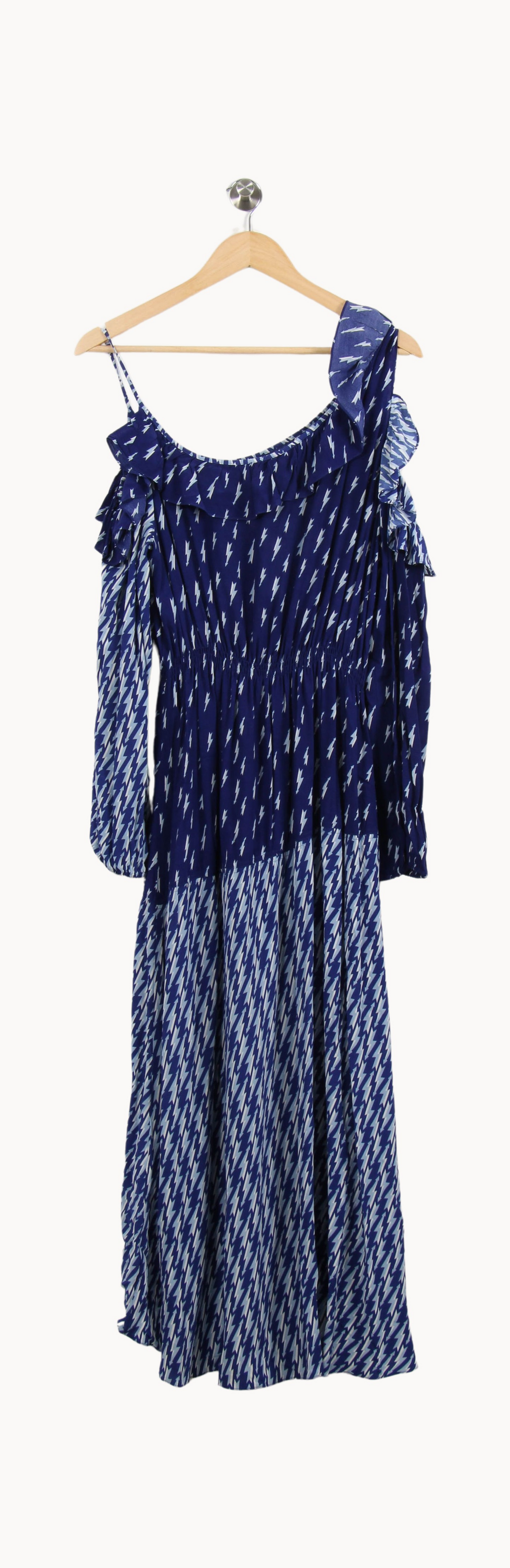 Robe Longue Bleue et Blanche - Taille L/40 de la marque Sandro | PARAD55221 - Vendu par Paradigme - Image 4