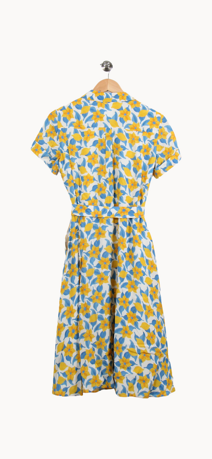 Robe Chemise Jaune et Bleue - Taille M/38 de la marque Soi Paris | PARAD53389 - Vendu par Paradigme - Image 4