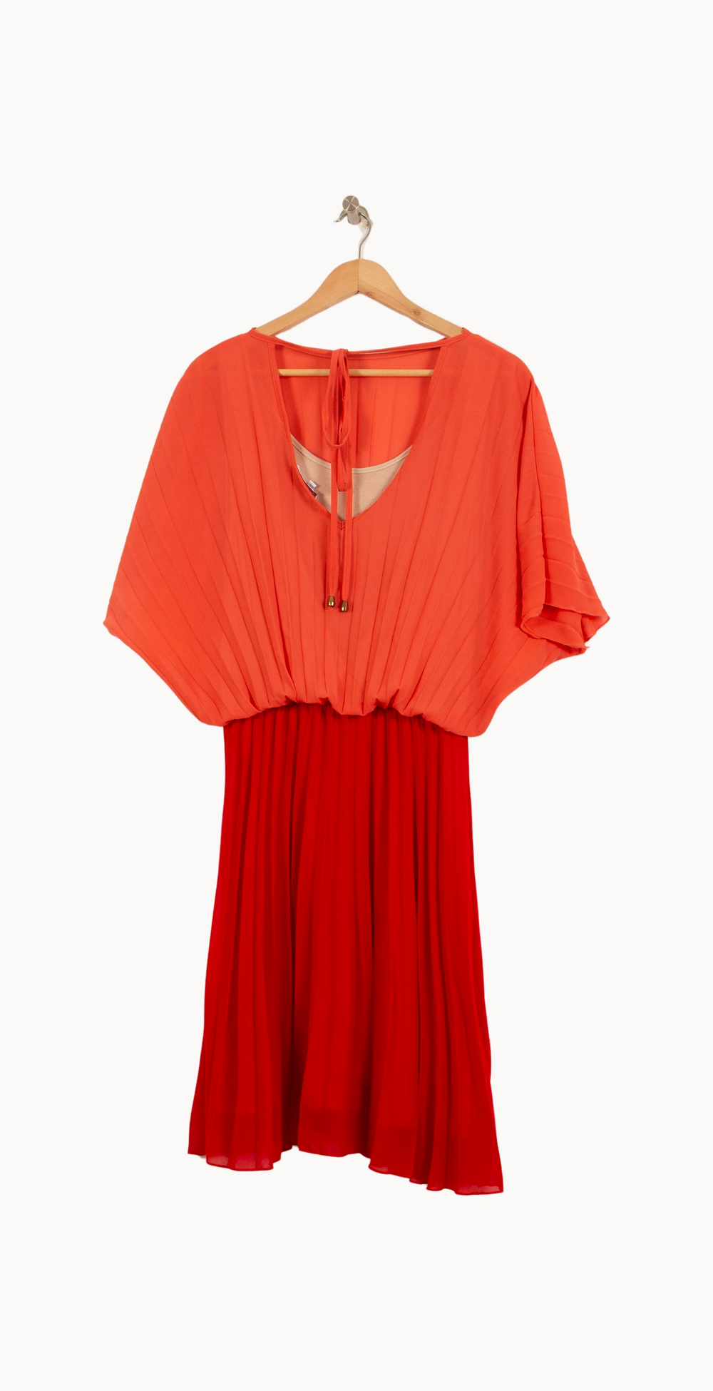 Robe Plissée Rouge et Orange - Taille L/40 de la marque La Fée Maraboutée | PARAD24886 - Vendu par Paradigme - Image 4