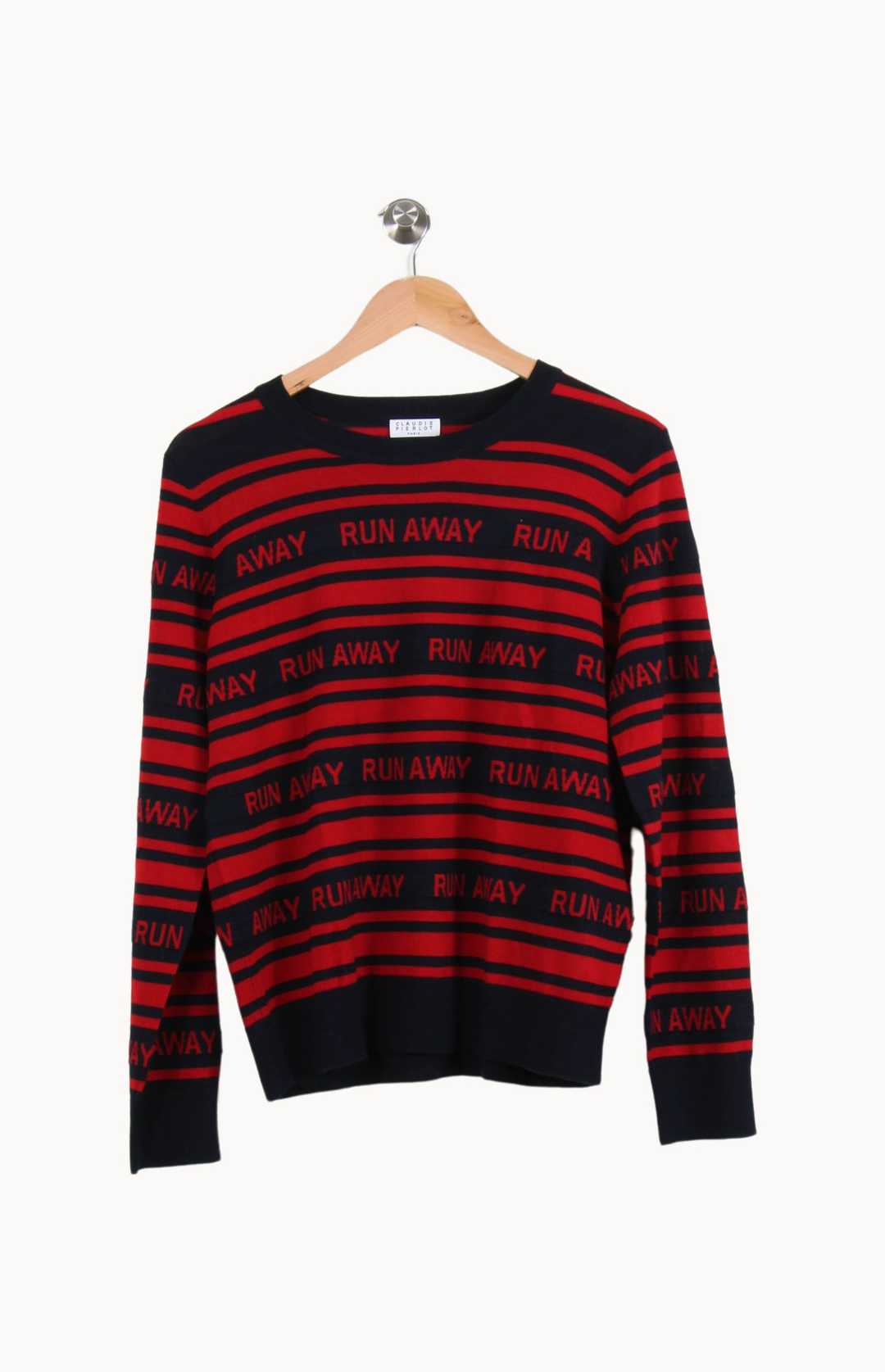 Pull Rouge et Noir - Taille L/40 de la marque Claudie Pierlot | PARAD51861 - Vendu par Paradigme - Image 2