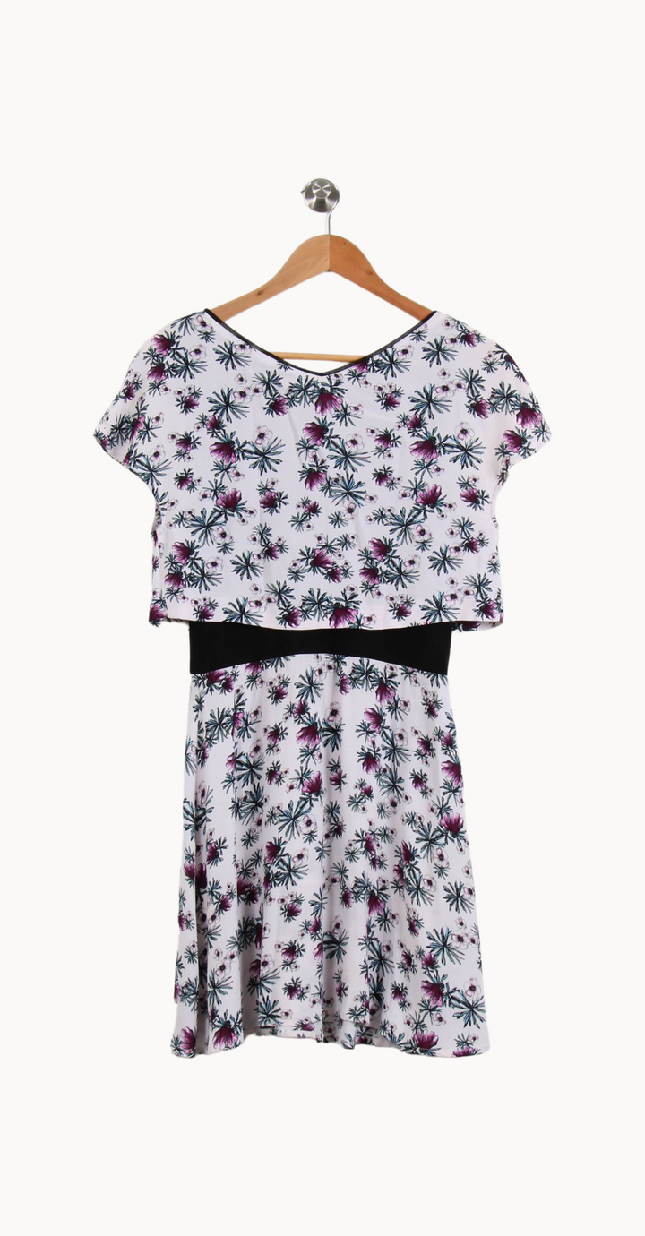 Robe Fleurie Blanche et Noire - Taille S/36 de la marque Maje | PARAD67149 - Vendu par Paradigme - Image 4