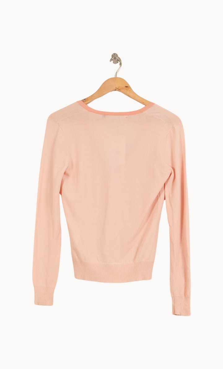 Cardigan rose - Taille M/38 de la marque Tara Jarmon | PLY1341 - Vendu par Paradigme - Image 4