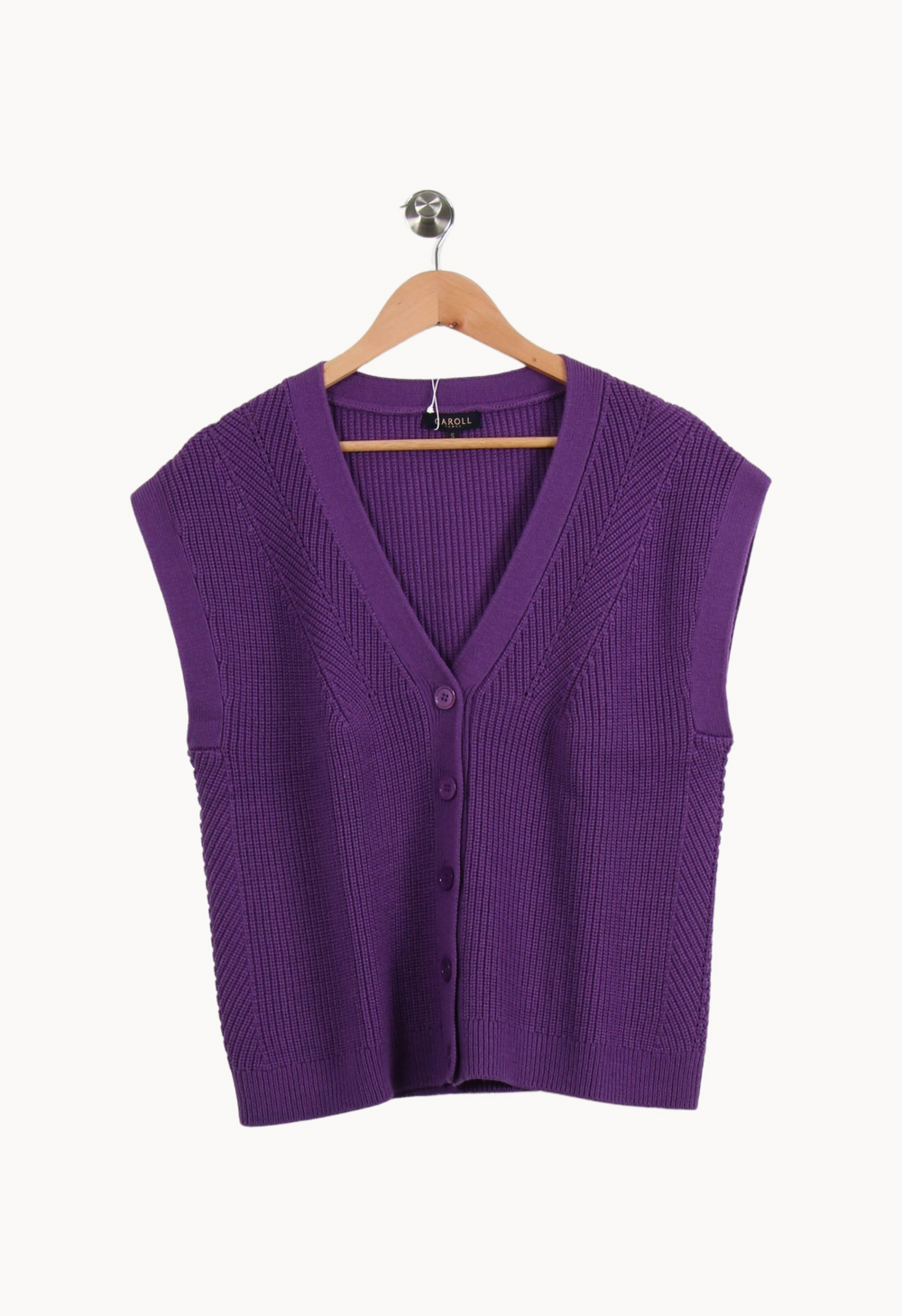 Gilet Sans Manches Violet - Taille S/36 de la marque Caroll | PARAD67284 - Vendu par Paradigme - Image 2