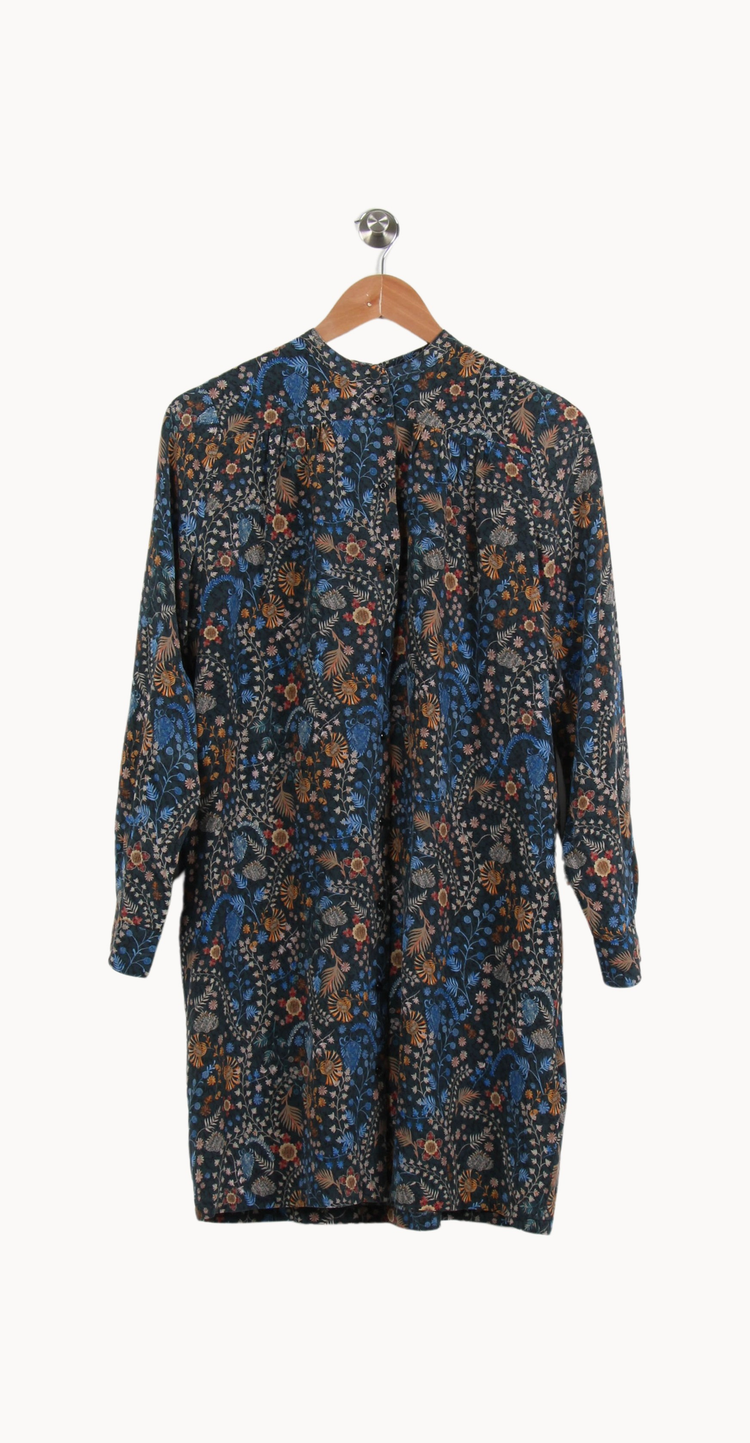 Robe Fleurie Bleue et Marron - Taille S/36 de la marque Sessùn | PARAD62286 - Vendu par Paradigme - Image 2
