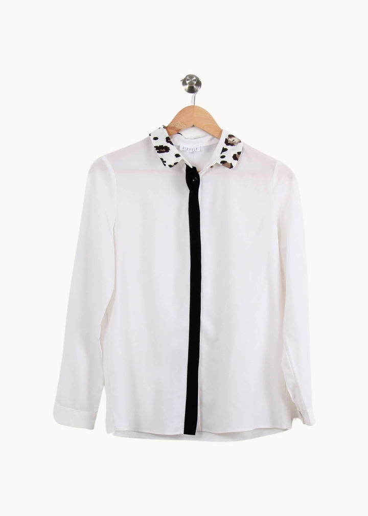 Chemise blanche avec détails - Taille S/36 de la marque Claudie Pierlot | PARAD47553 - Vendu par Paradigme - Image 2