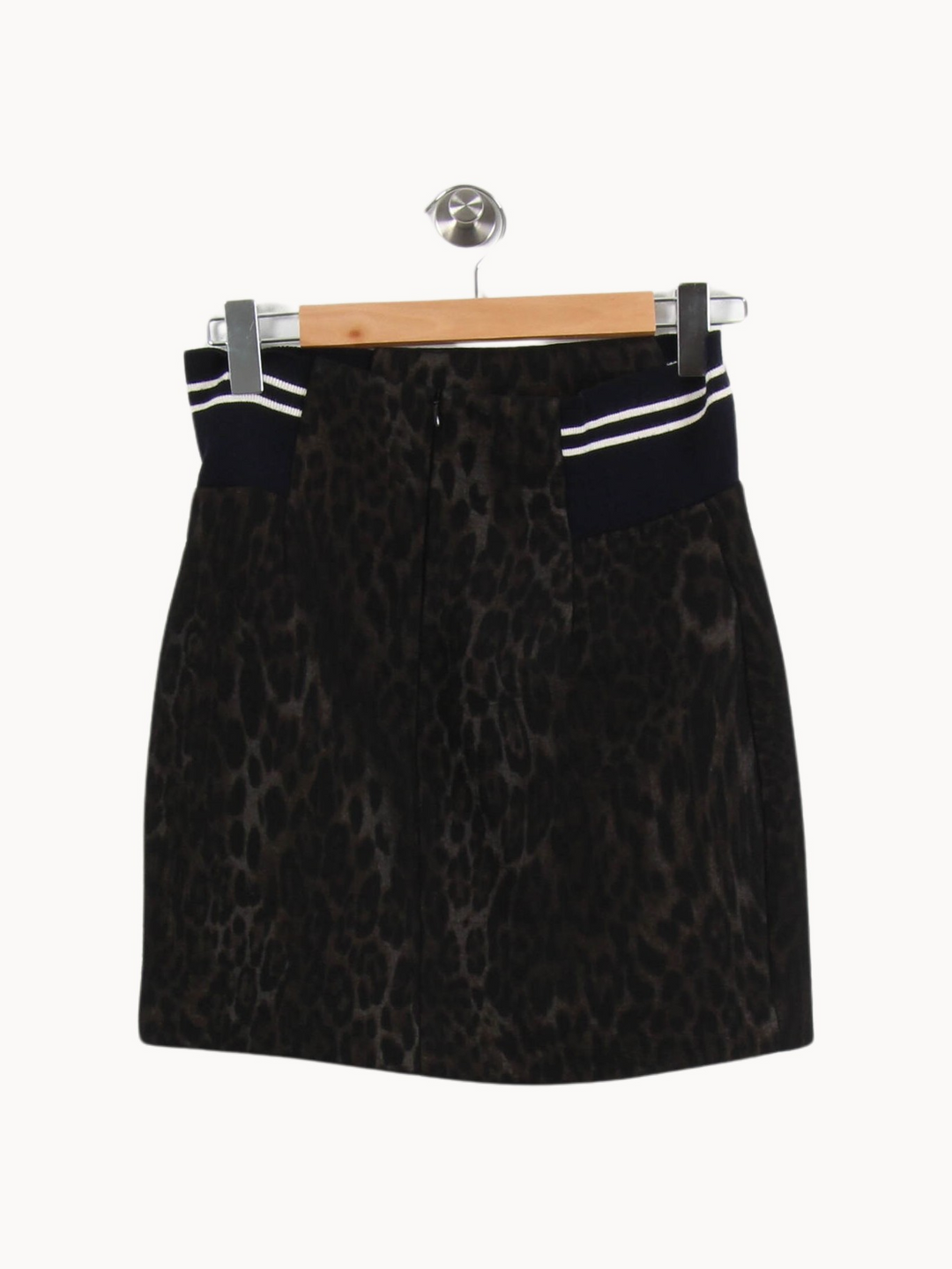 Jupe Courte Noire et Marron - Taille M/38 de la marque Sandro | PARAD55548 - Vendu par Paradigme - Image 4