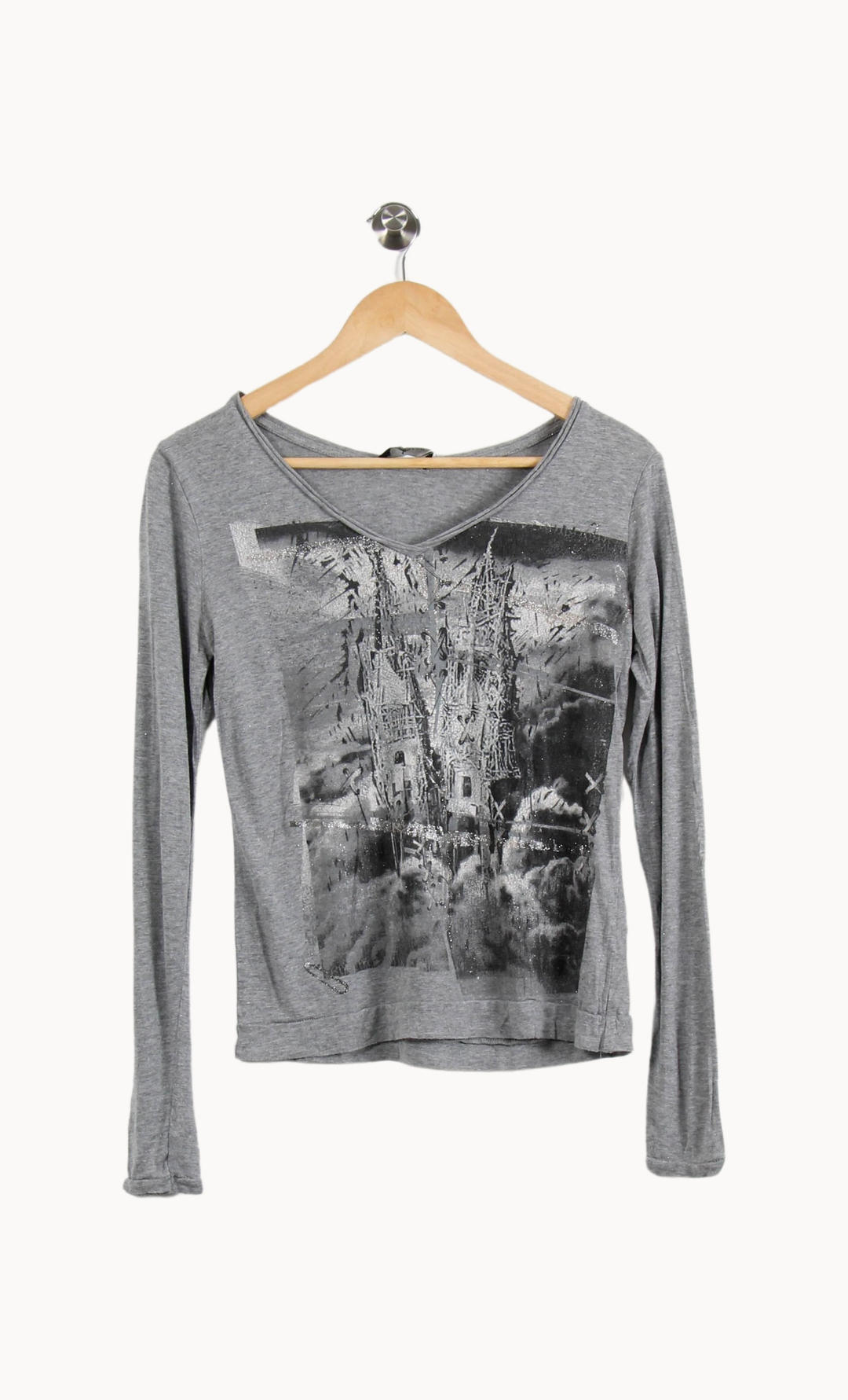 Tee-shirt Manches Longues Gris - Taille M/38 de la marque One Step | PARAD67369 - Vendu par Paradigme - Image 2