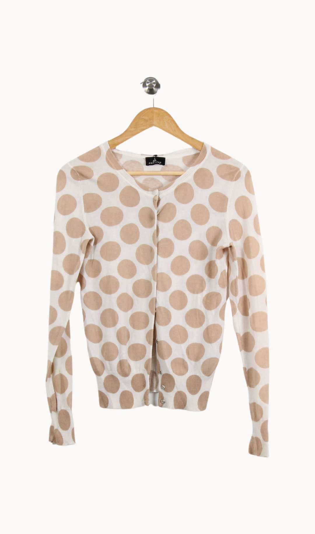 Cardigan Blanc et Beige - Taille XS/34 de la marque One Step | PARAD69189 - Vendu par Paradigme - Image 2