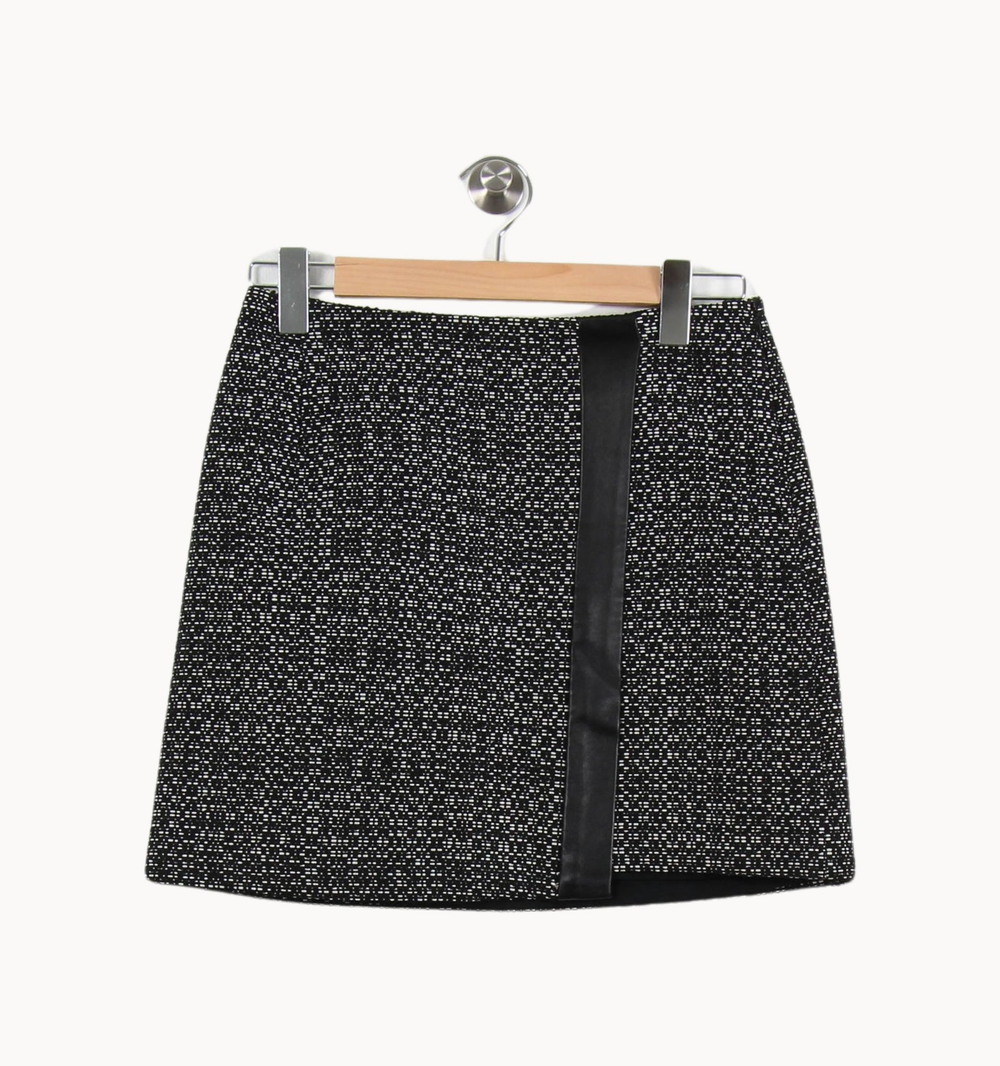 Jupe Droite Noire et Blanche - Taille S/36 de la marque Claudie Pierlot | PARAD55550 - Vendu par Paradigme - Image 2