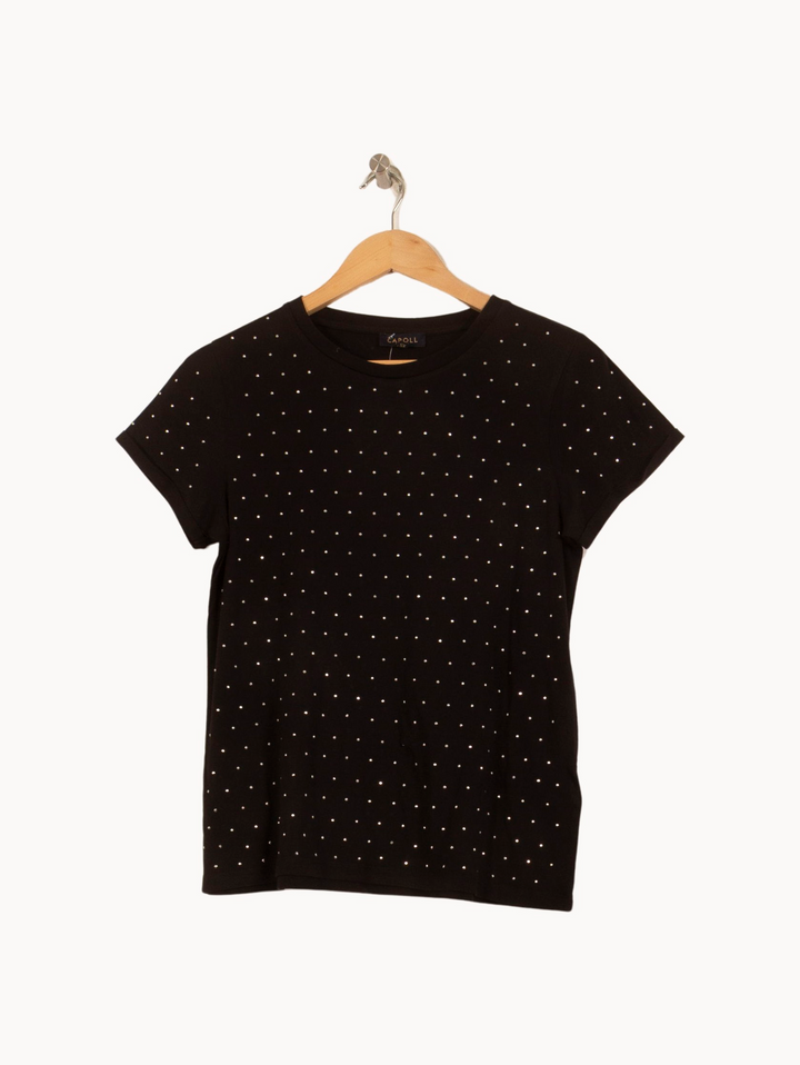 T-shirt Noir - Taille XS/34 de la marque Caroll | PARAD28673 - Vendu par Paradigme - Image 2