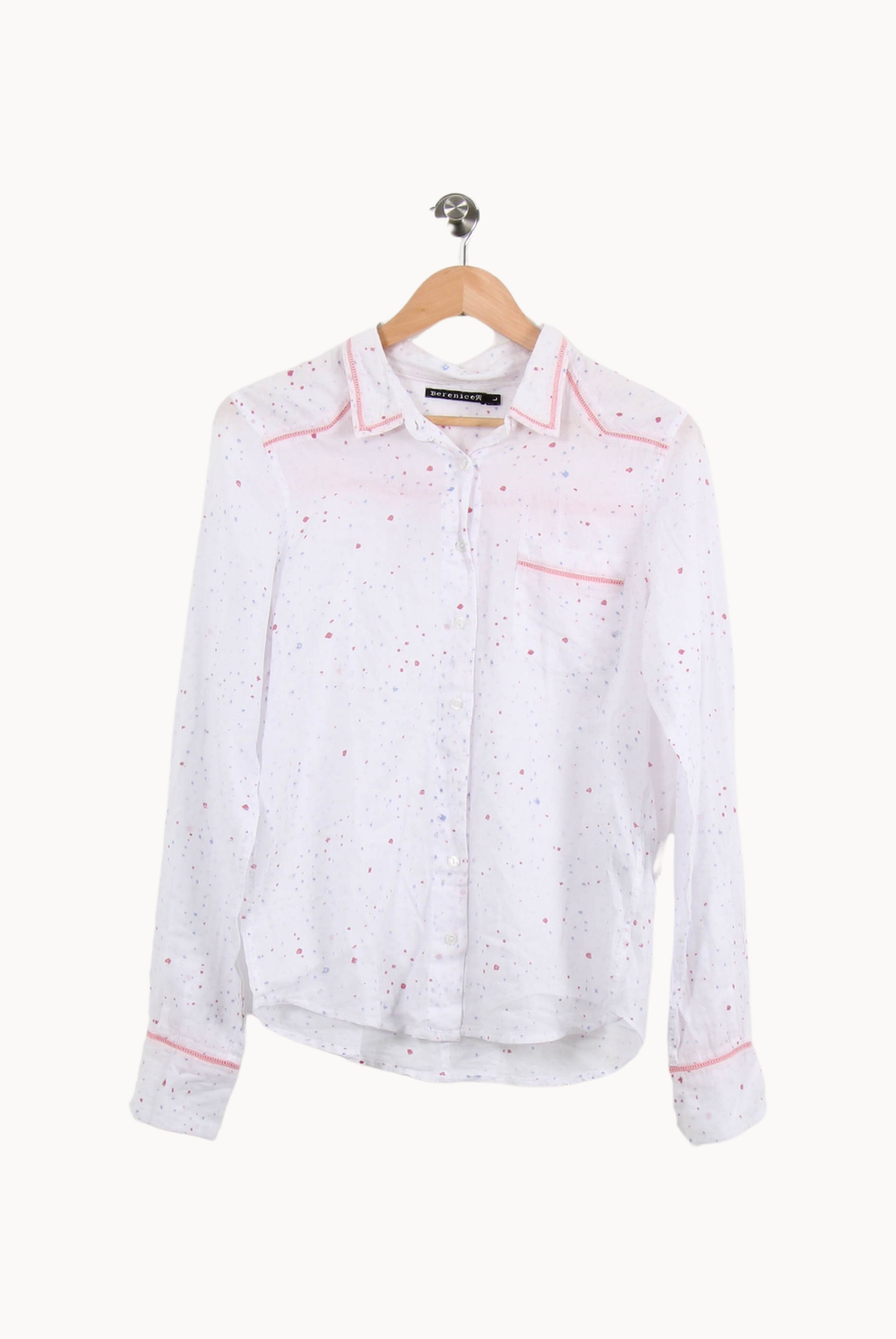 Chemise Blanche et Rose - Taille L/40 de la marque Bérénice | PARAD69552 - Vendu par Paradigme - Image 2