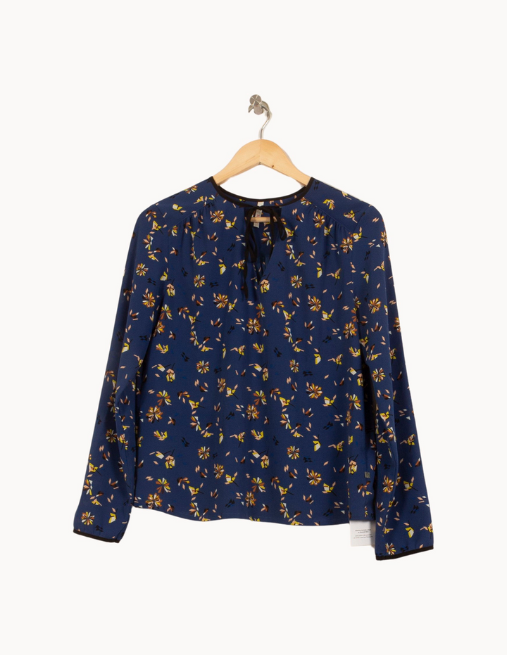 Blouse Fleurie Bleue - Taille L/40 de la marque I.Code | PARAD66448 - Vendu par Paradigme - Image 2