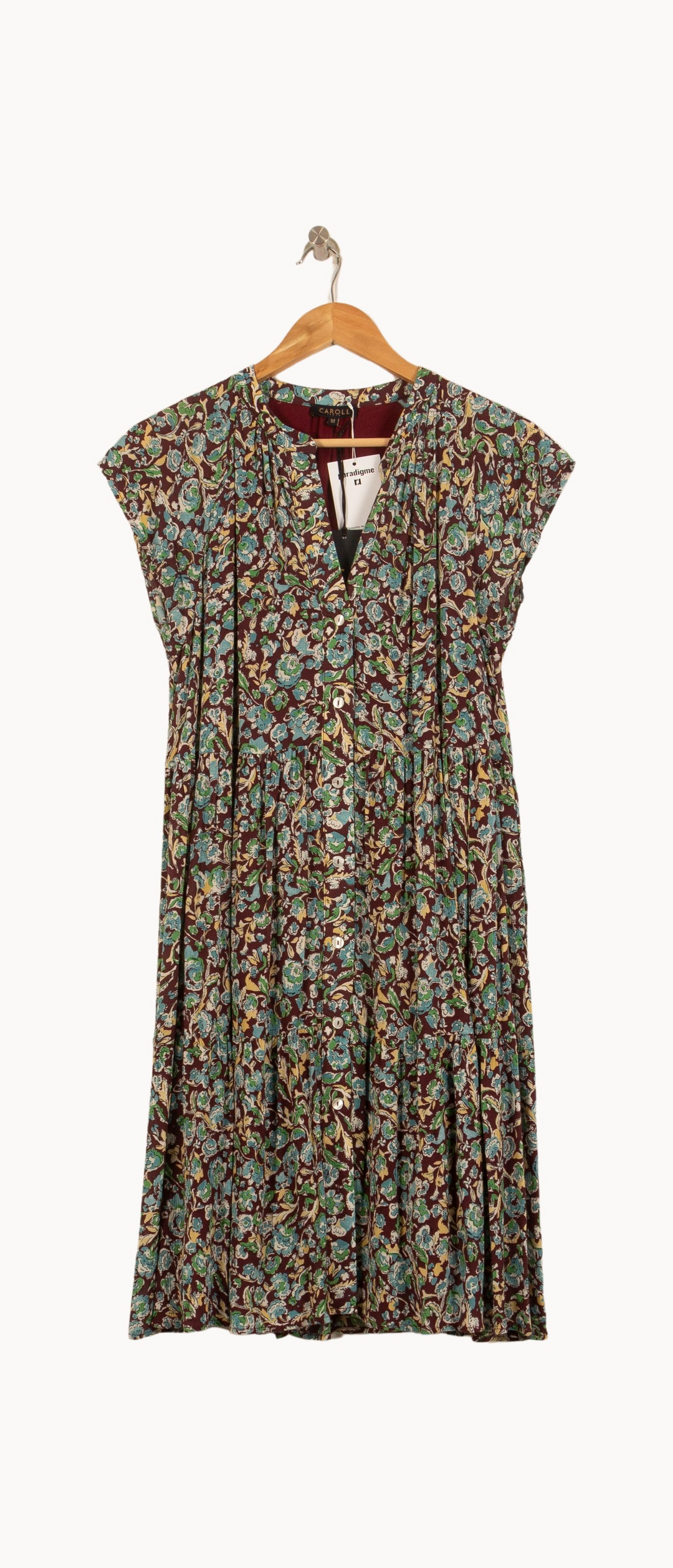 Blouse Verte et Marron - Taille S/36 de la marque Caroll | PARAD64151 - Vendu par Paradigme - Image 2
