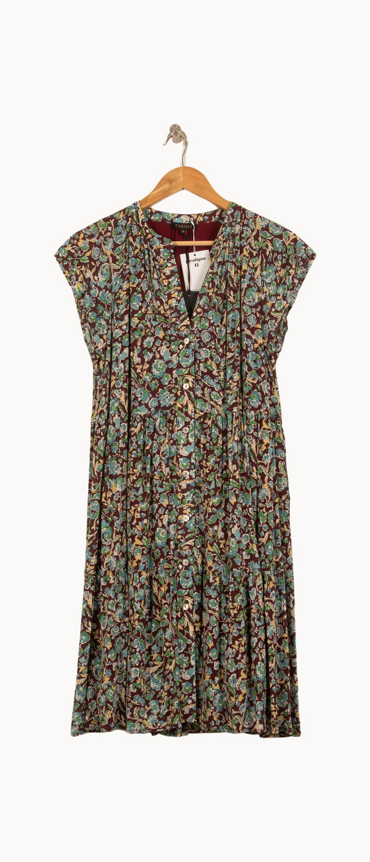 Blouse Verte et Marron - Taille S/36 de la marque Caroll | PARAD64151 - Vendu par Paradigme - Image 2