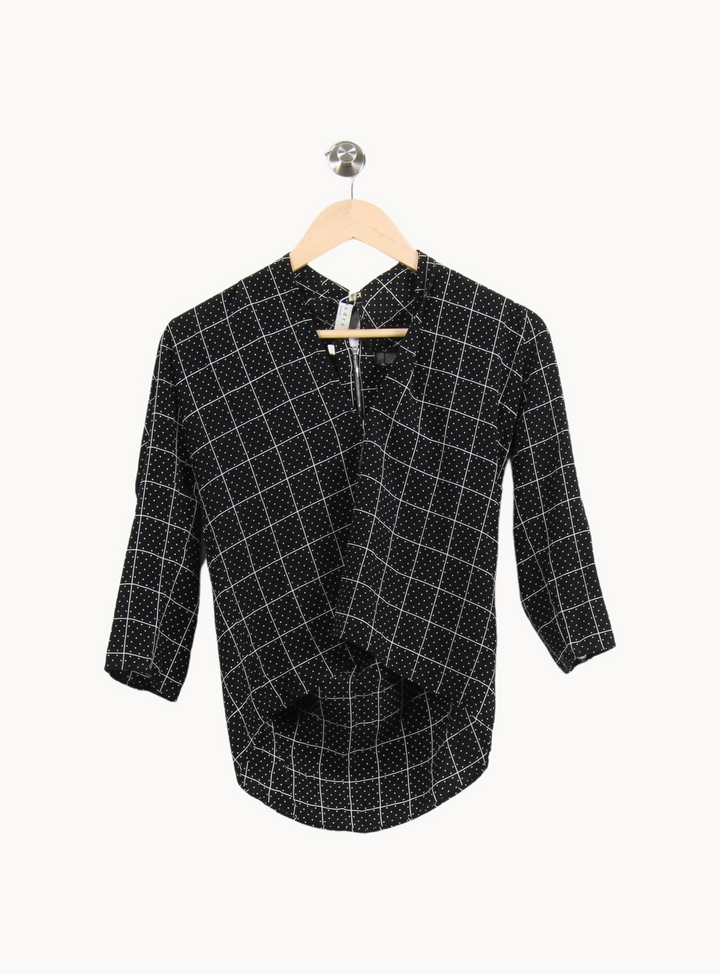 Blouse Noire et Blanche - Taille S/36 de la marque Sandro | PARAD65121 - Vendu par Paradigme - Image 2