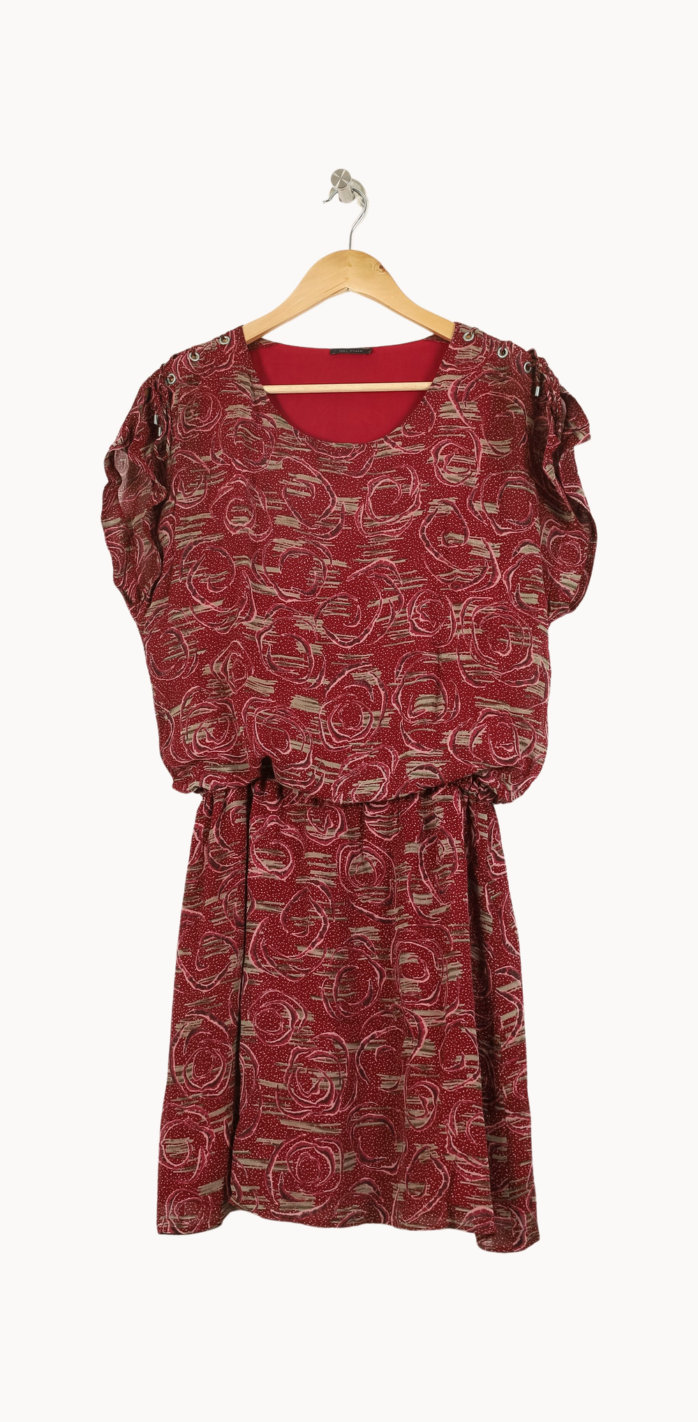 Robe Courte Rouge et Beige - Taille S/36 de la marque IKKS | PARAD69115 - Vendu par Paradigme - Image 2
