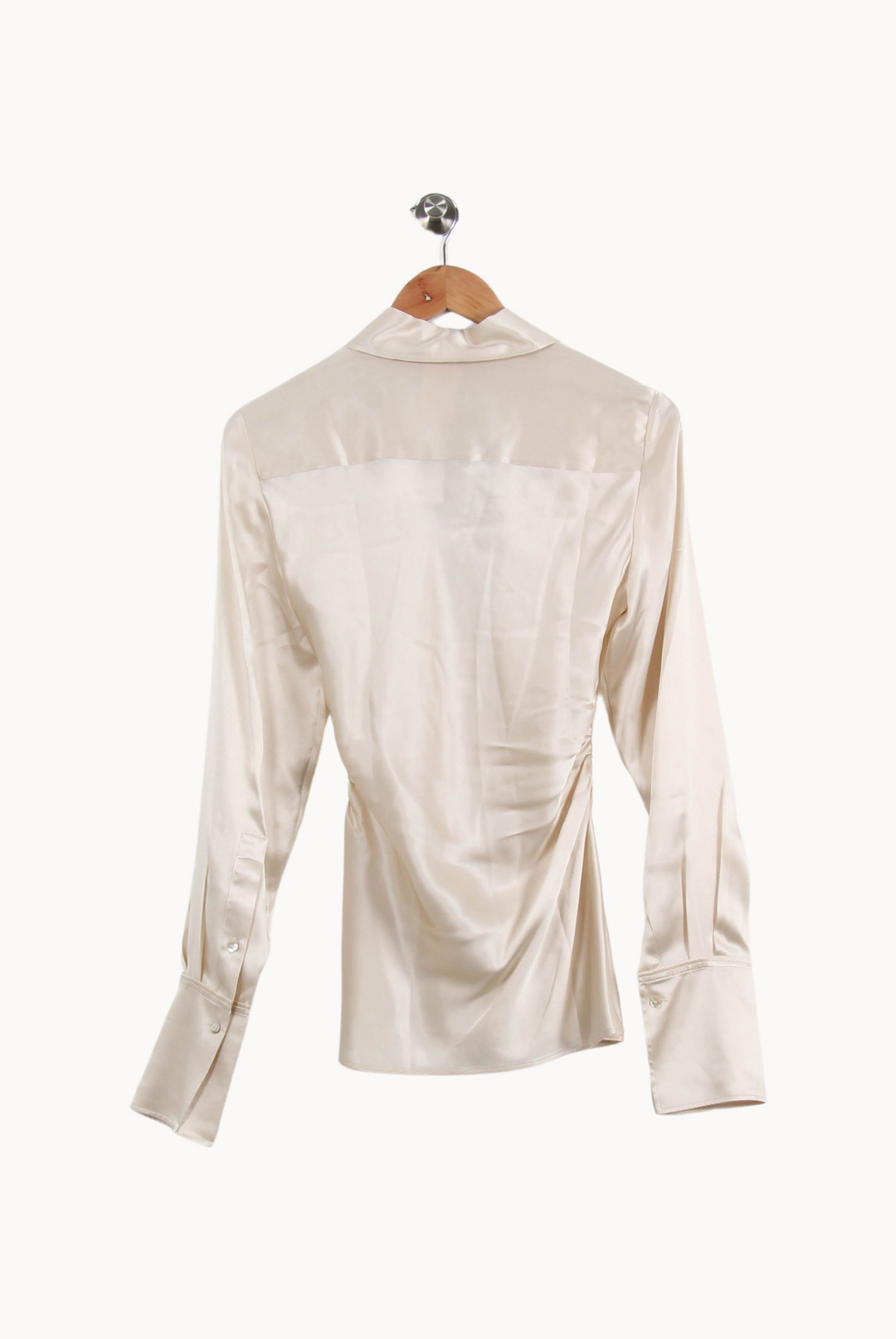 Chemise Satinée Beige - Taille M/38 de la marque Max Mara | PARAD67259 - Vendu par Paradigme - Image 4