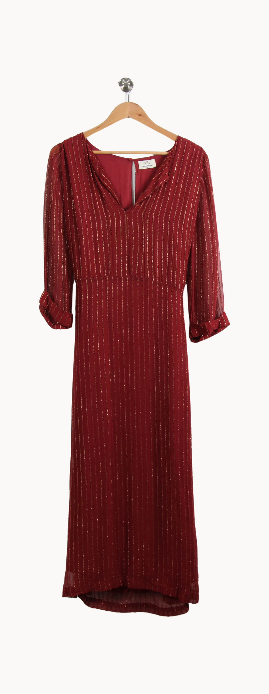 Robe Longue Bordeaux et Doré - Taille L/40 de la marque Stella Forest | PARAD24102 - Vendu par Paradigme - Image 2