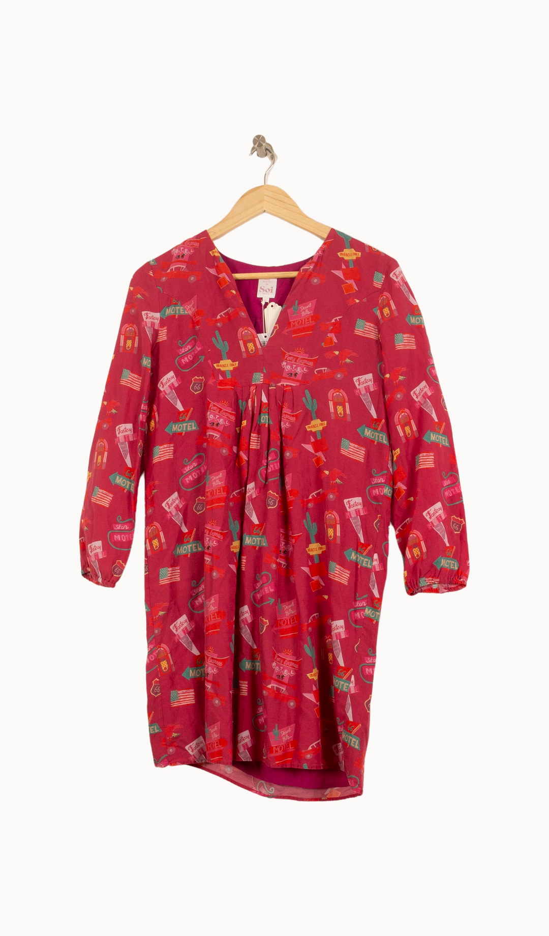 Robe Imprimée Rose - Taille S/36 de la marque Soi Paris | PARAD64110 - Vendu par Paradigme - Image 2