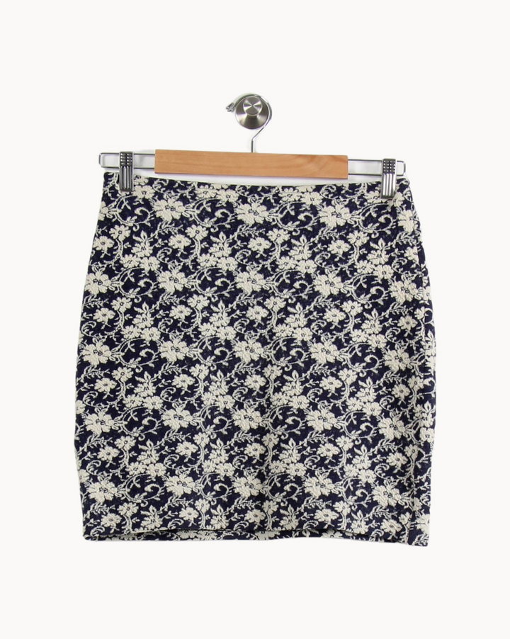Jupe Courte Bleu Marine et Écru - Taille S/36 de la marque Agnès b. | PARAD39621 - Vendu par Paradigme - Image 2