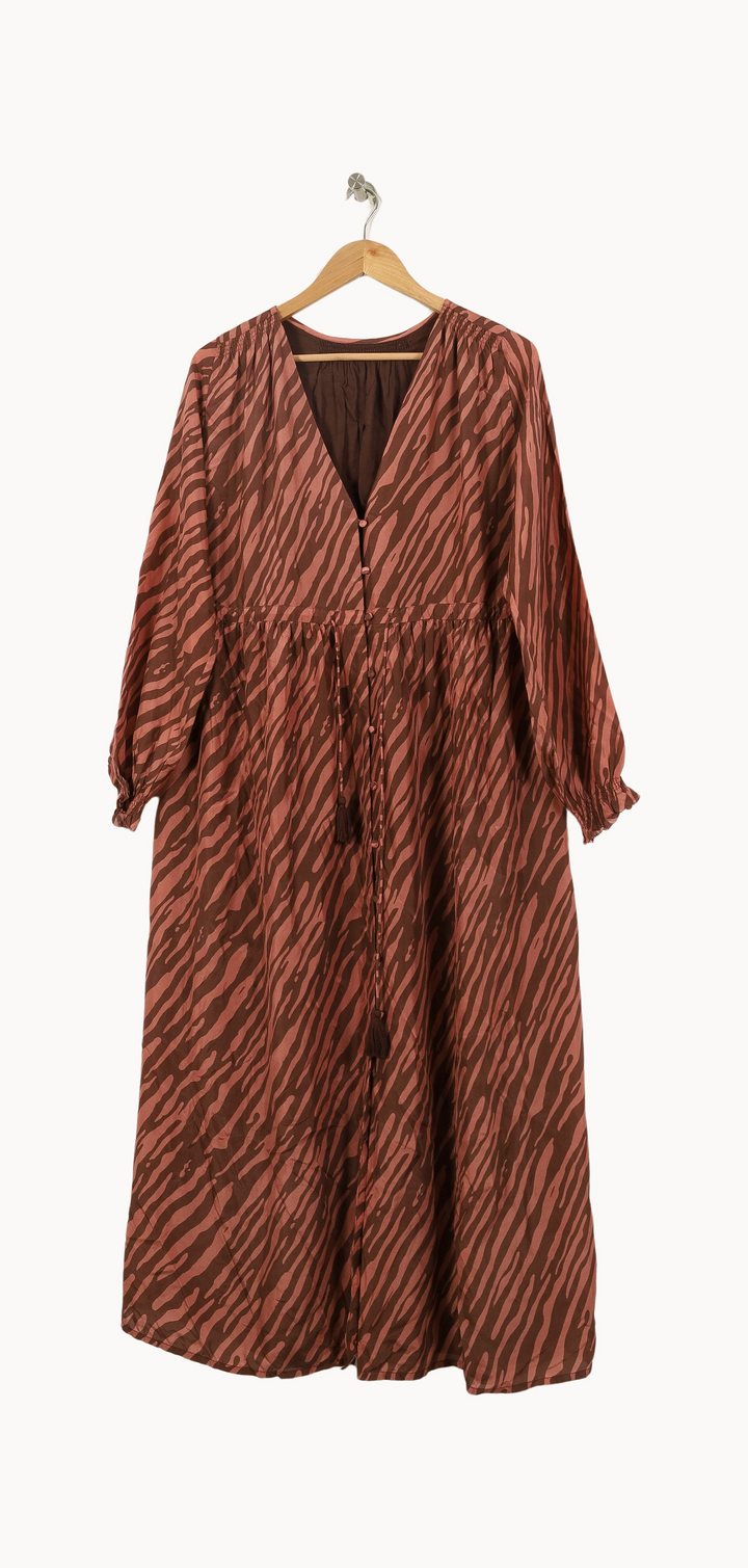 Robe Longue Marron et Rose - Taille S/36 de la marque Louise Misha | PARAD67546 - Vendu par Paradigme - Image 2