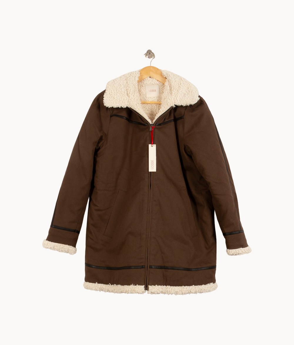 Manteau Marron et Écru - Taille XL/42 de la marque I.Code | PARAD63021 - Vendu par Paradigme - Image 2