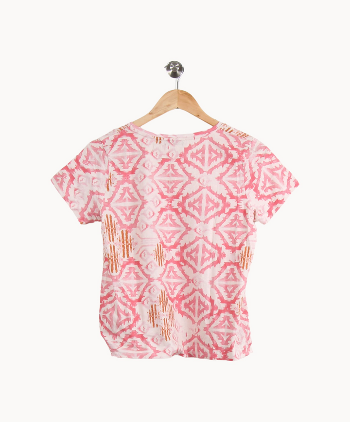 Tee-shirt Rose et Orange - Taille XS/34 de la marque La Fée Maraboutée | PARAD66506 - Vendu par Paradigme - Image 4
