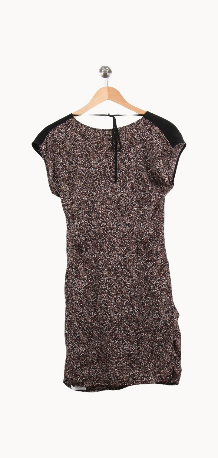 Robe Midi Marron et Noire - Taille XS/34 de la marque IKKS | PARAD64339 - Vendu par Paradigme - Image 4