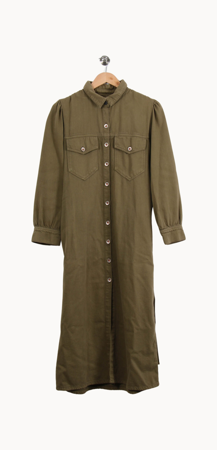 Robe chemise longue verte - Taille S/36 de la marque Bellerose | PARAD69542 - Vendu par Paradigme - Image 2