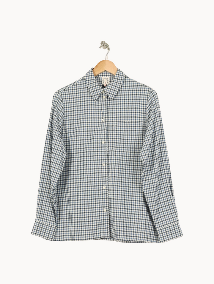 Chemise À Carreaux Bleue et Blanche - Taille S/36 de la marque Ines de la Fressange Paris | PARAD67906 - Vendu par Paradigme - Image 2