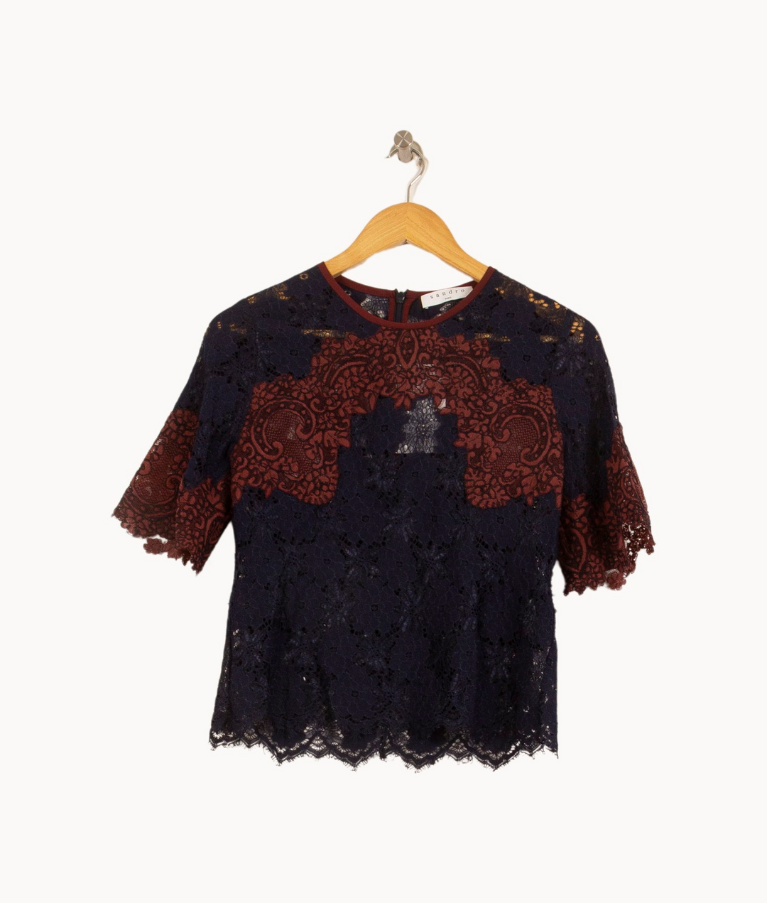 Blouse Bleue et Bordeaux - Taille S/36 de la marque Sandro | PARAD44645 - Vendu par Paradigme - Image 2
