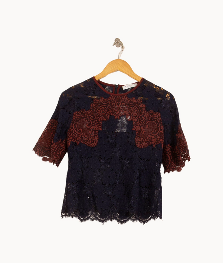 Blouse Bleue et Bordeaux - Taille S/36 de la marque Sandro | PARAD44645 - Vendu par Paradigme - Image 2