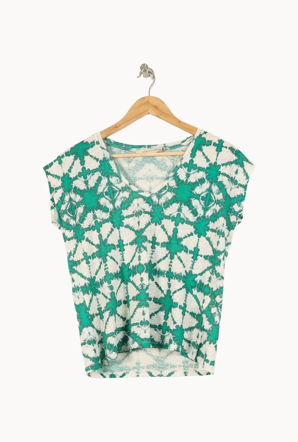 Tee-shirt Vert et Blanc - Taille M/38 de la marque La Fée Maraboutée | PARAD68961 - Vendu par Paradigme - Image 2