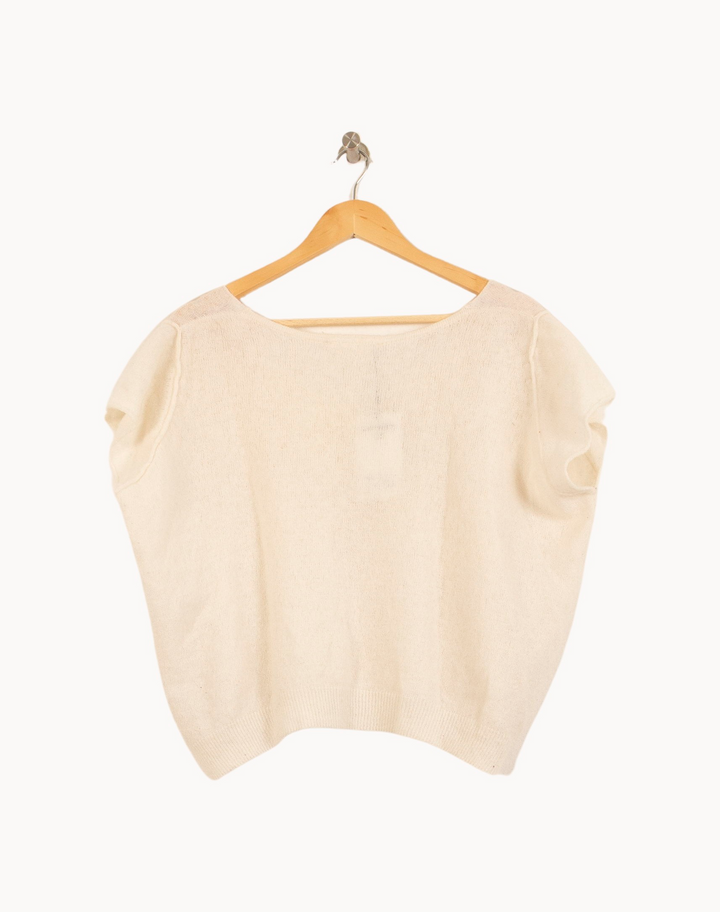 Pull Blanc - Taille L/40 de la marque American Vintage | PARAD45937 - Vendu par Paradigme - Image 4