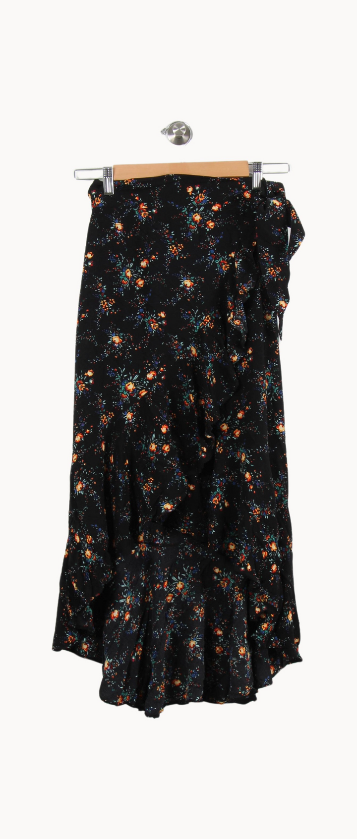 Jupe Mi-Longue Noire à Fleurs - Taille S/36 de la marque Sandro | PARAD51308 - Vendu par Paradigme - Image 4