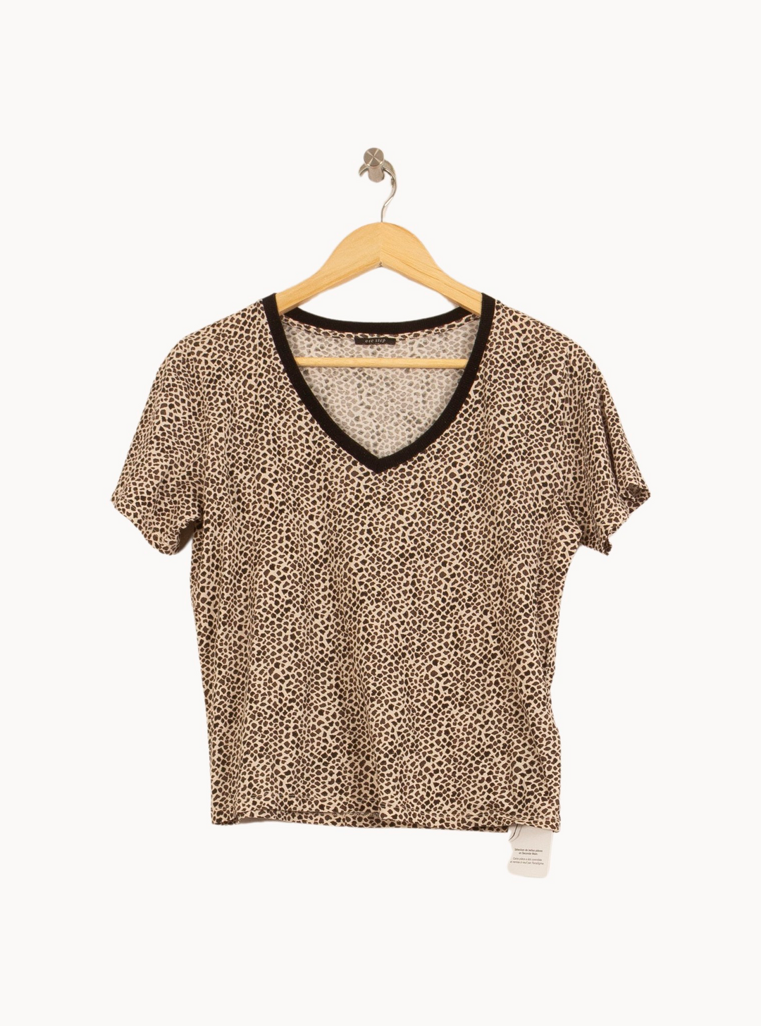 Tee-shirt Léopard Beige et Noir - Taille XS/34 de la marque One Step | PARAD53419 - Vendu par Paradigme - Image 2