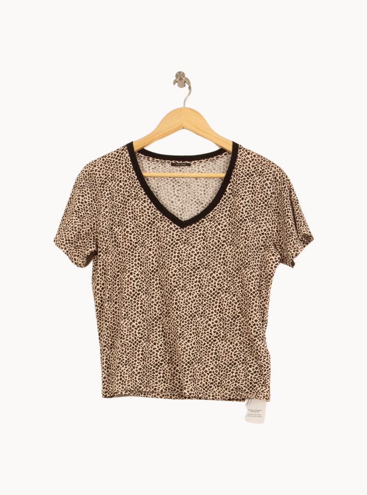 Tee-shirt Léopard Beige et Noir - Taille XS/34 de la marque One Step | PARAD53419 - Vendu par Paradigme - Image 2