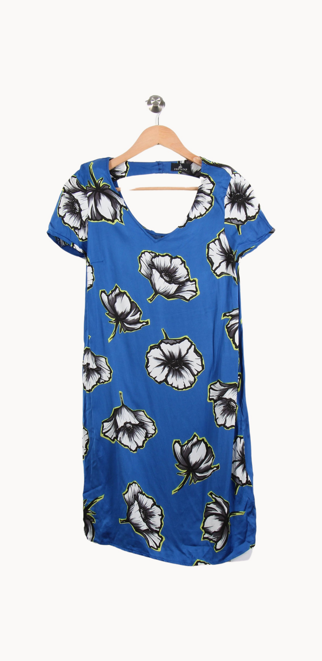 Robe Fleurie Bleue et Blanche - Taille S/36 de la marque One Step | PARAD64329 - Vendu par Paradigme - Image 2