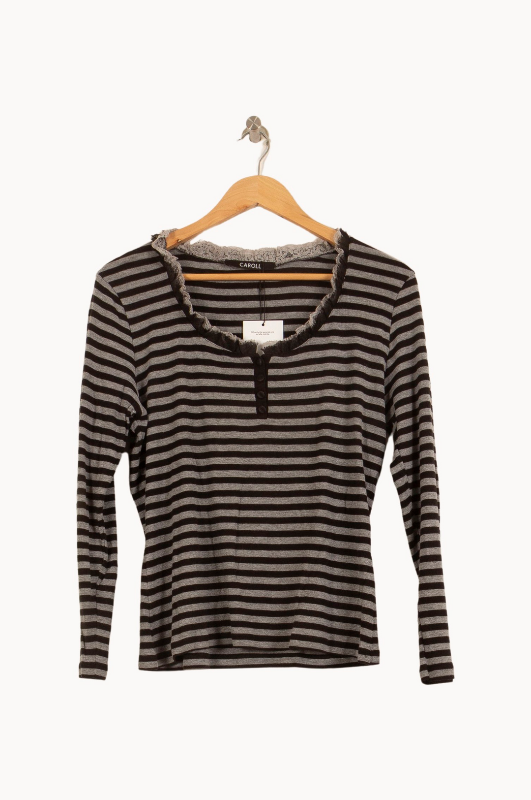Tee-shirt Rayé Noir et Gris - Taille XXXL/46 de la marque Caroll | PARAD55346 - Vendu par Paradigme - Image 2
