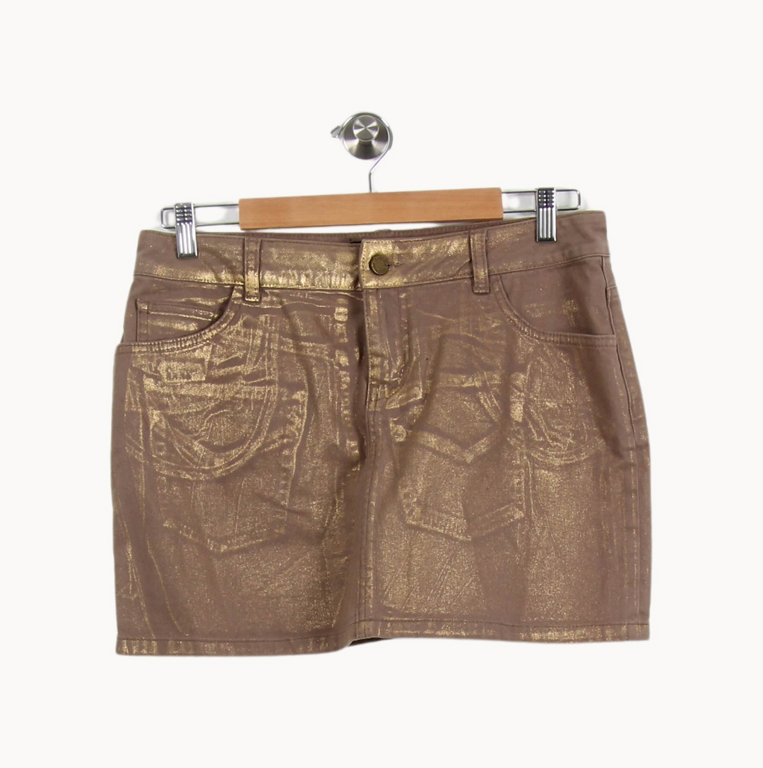 Jupe Courte Marron et Doré - Taille L/40 de la marque Zadig&Voltaire | PARAD46180 - Vendu par Paradigme - Image 2