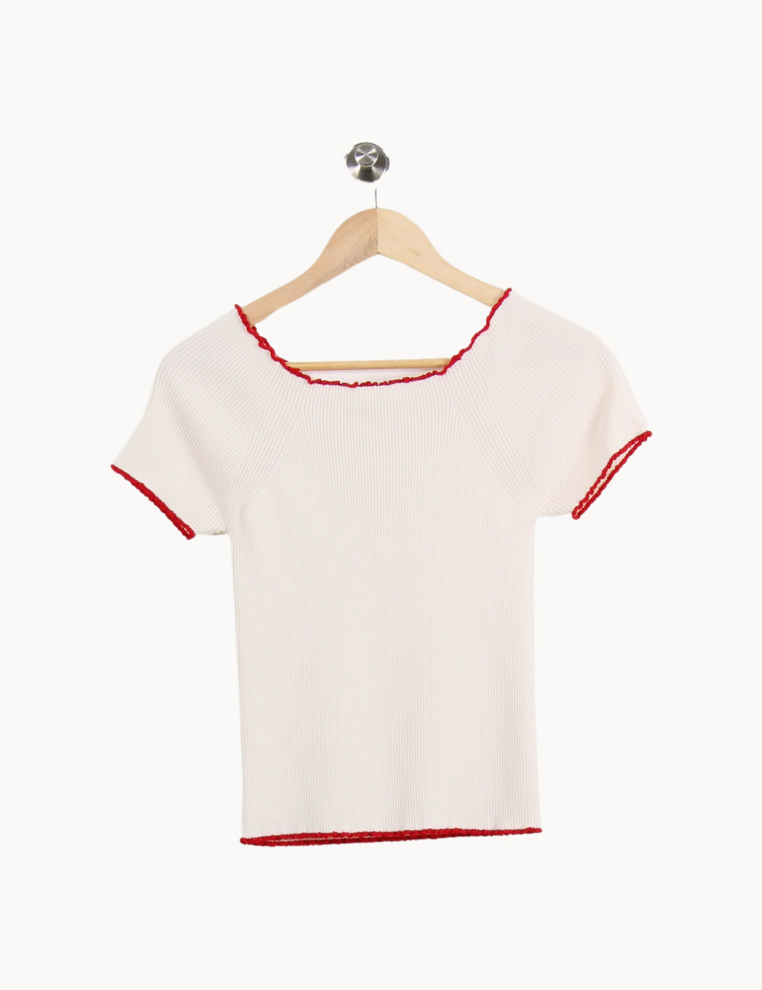 Pull Blanc et Rouge - Taille M/38 de la marque Sandro | PARAD52532 - Vendu par Paradigme - Image 2