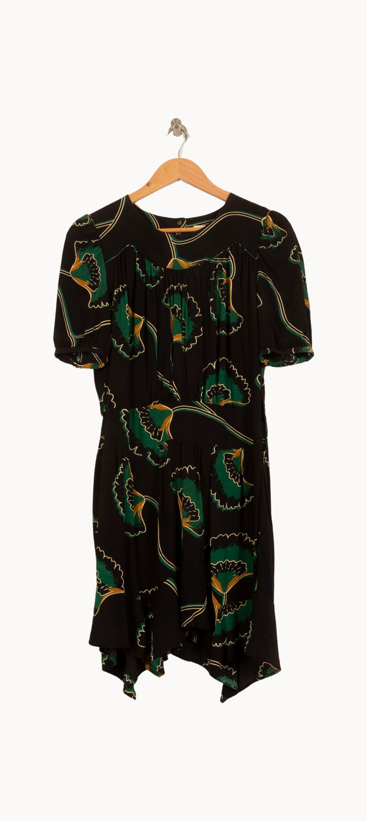 Robe Fleurie Noire et Verte - Taille XS/34 de la marque ba&sh | PARAD64137 - Vendu par Paradigme - Image 2