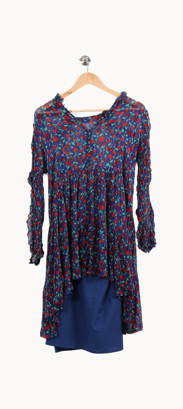 Robe Fleurie Bleue et Rouge - Taille M/38 de la marque The Kooples | PARAD64190 - Vendu par Paradigme - Image 2