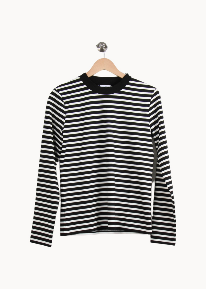 Marinière Noire et Blanche - Taille L/40 de la marque Claudie Pierlot | PARAD66611 - Vendu par Paradigme - Image 2