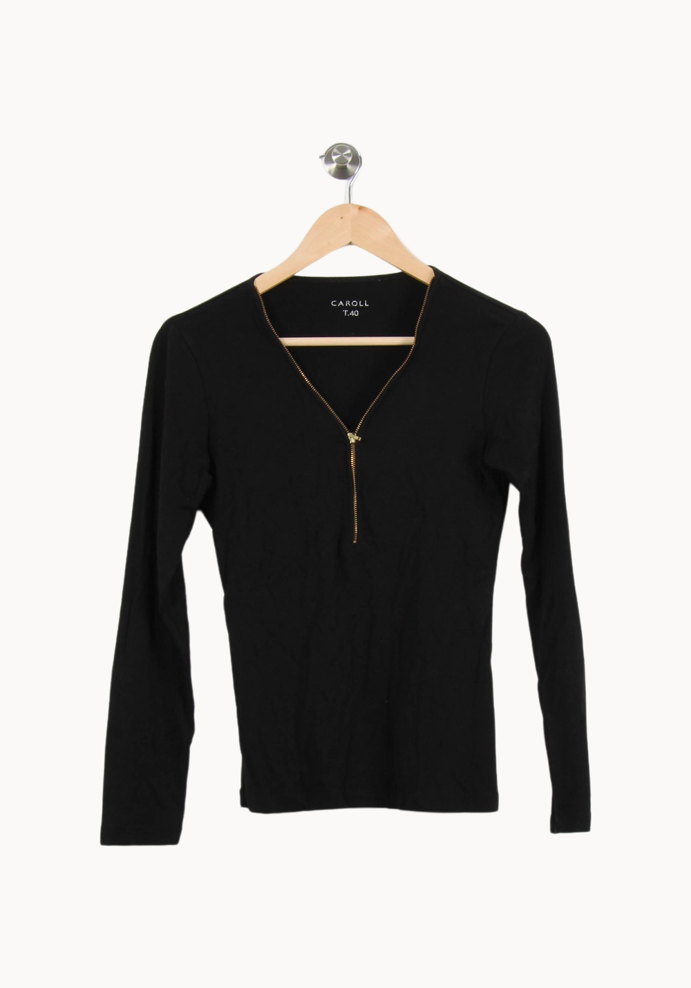 T-shirt noir - Taille L/40 de la marque Caroll | GLLM0018 - Vendu par Paradigme - Image 2