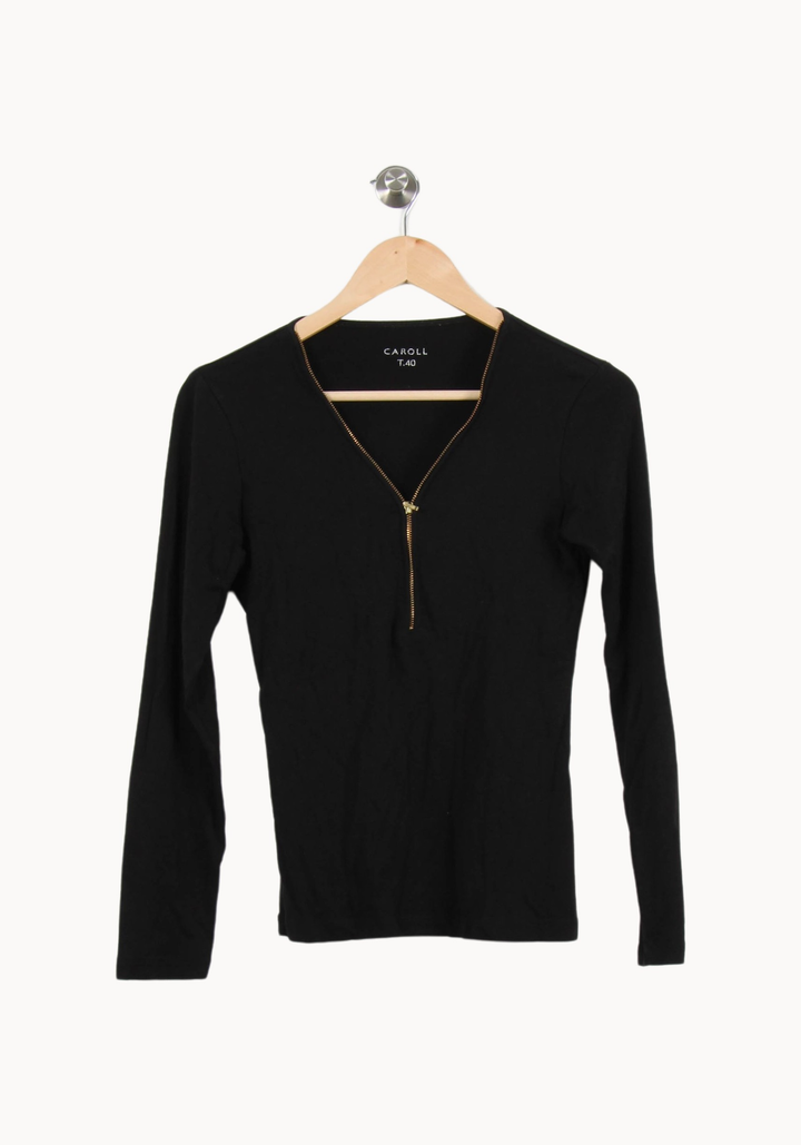 T-shirt noir - Taille L/40 de la marque Caroll | GLLM0018 - Vendu par Paradigme - Image 2