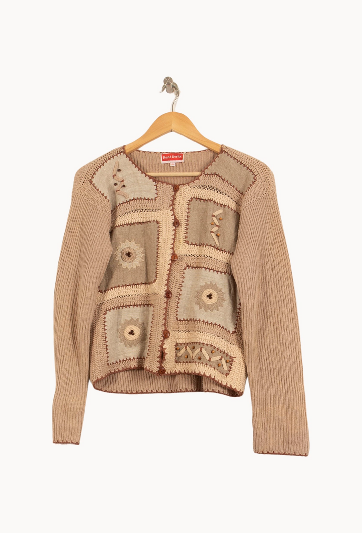 Cardigan Beige et Marron - Taille S/36 de la marque Derhy | PARAD50345 - Vendu par Paradigme - Image 2