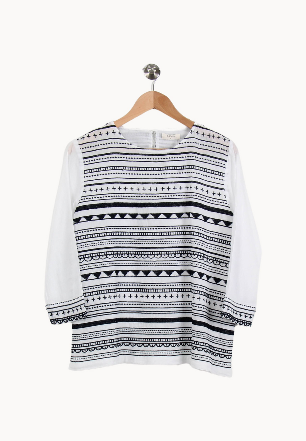 Blouse Blanche et Noire - Taille M/38 de la marque ba&sh | PARAD43889 - Vendu par Paradigme - Image 2