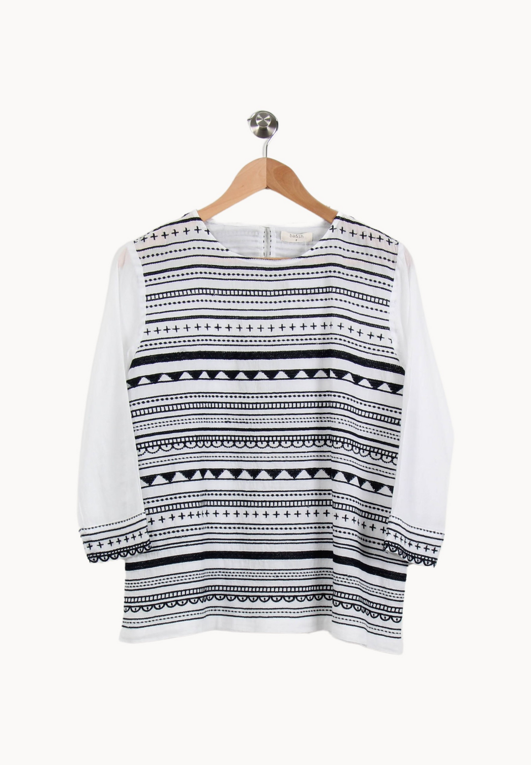 Blouse Blanche et Noire - Taille M/38 de la marque ba&sh | PARAD43889 - Vendu par Paradigme - Image 2