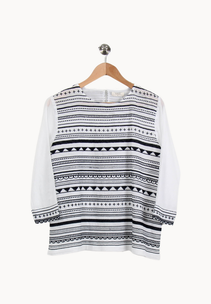 Blouse Blanche et Noire - Taille M/38 de la marque ba&sh | PARAD43889 - Vendu par Paradigme - Image 2